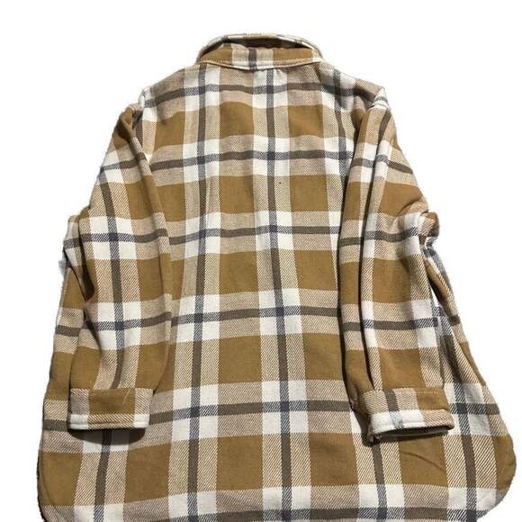 Cozy Brown & Ivory Plaid Button Up Long Sleeve cozy core normcore Shacket-XL - Picture 6 of 6